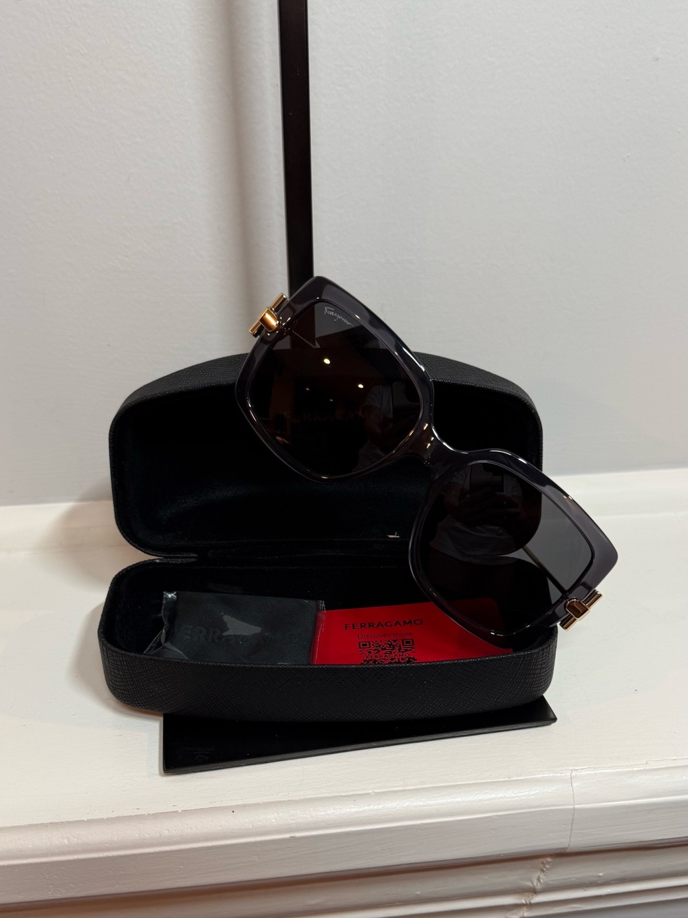 Salvatore Ferragamo Black Polarized Sunglasses